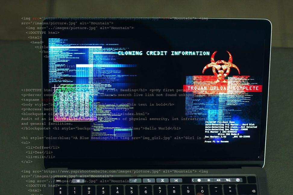 A computer screen showing cloning of personal information