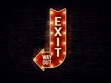 Arrow saying Exit – Way Out