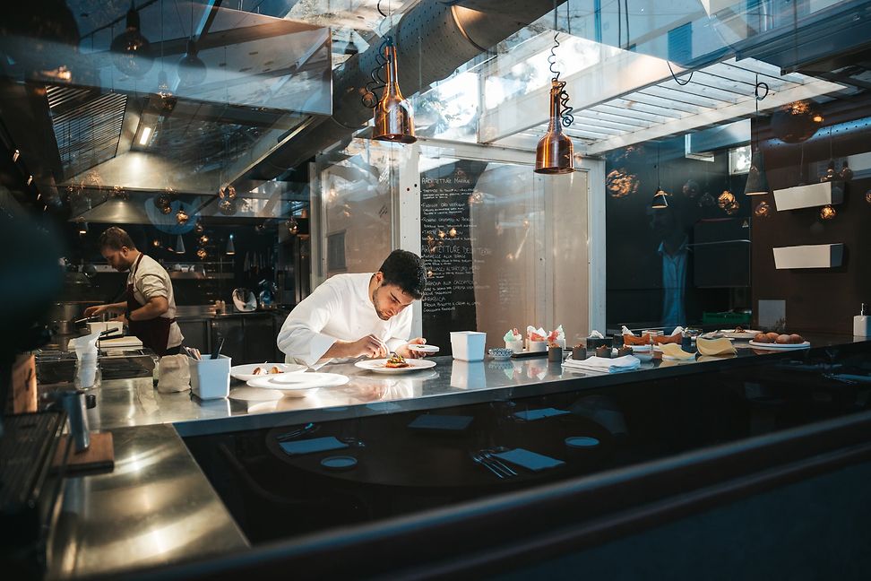 Cook preparing a meal